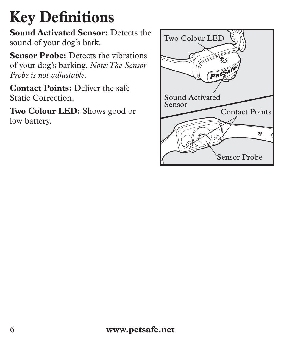 Key defi nitions | Petsafe Deluxe Big Dog Bark Control User Manual | Page 6 / 120