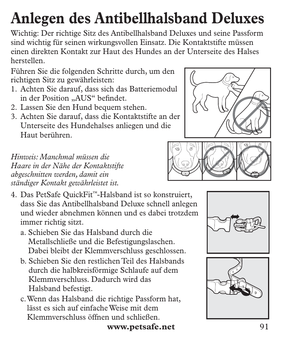 Anlegen des antibellhalsband deluxes | Petsafe Deluxe Big Dog Bark Control User Manual | Page 91 / 120
