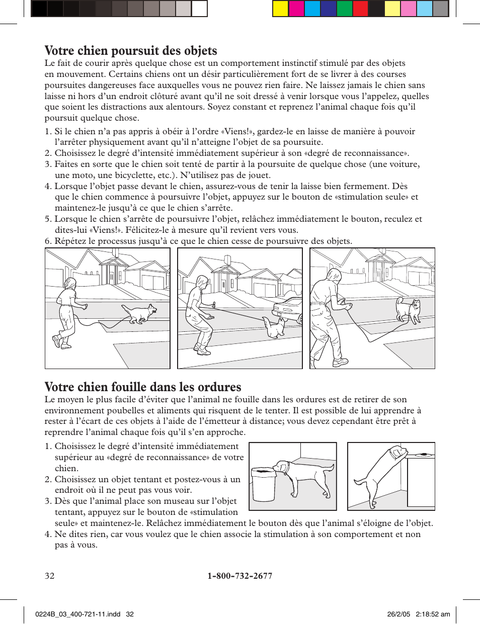 Votre chien poursuit des objets, Votre chien fouille dans les ordures | Petsafe Deluxe Big Dog Remote Trainer User Manual | Page 32 / 56