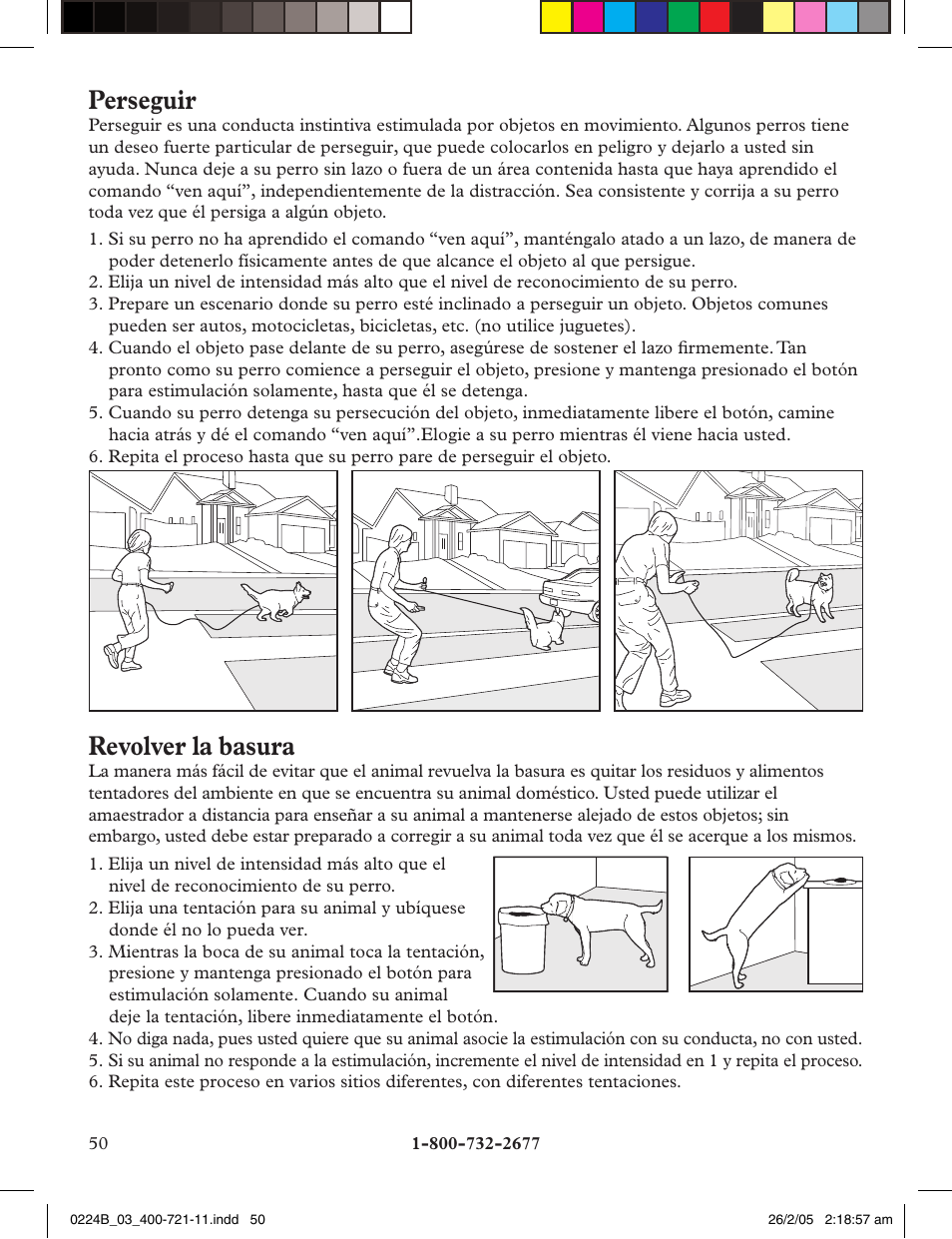 Perseguir, Revolver la basura | Petsafe Deluxe Big Dog Remote Trainer User Manual | Page 50 / 56