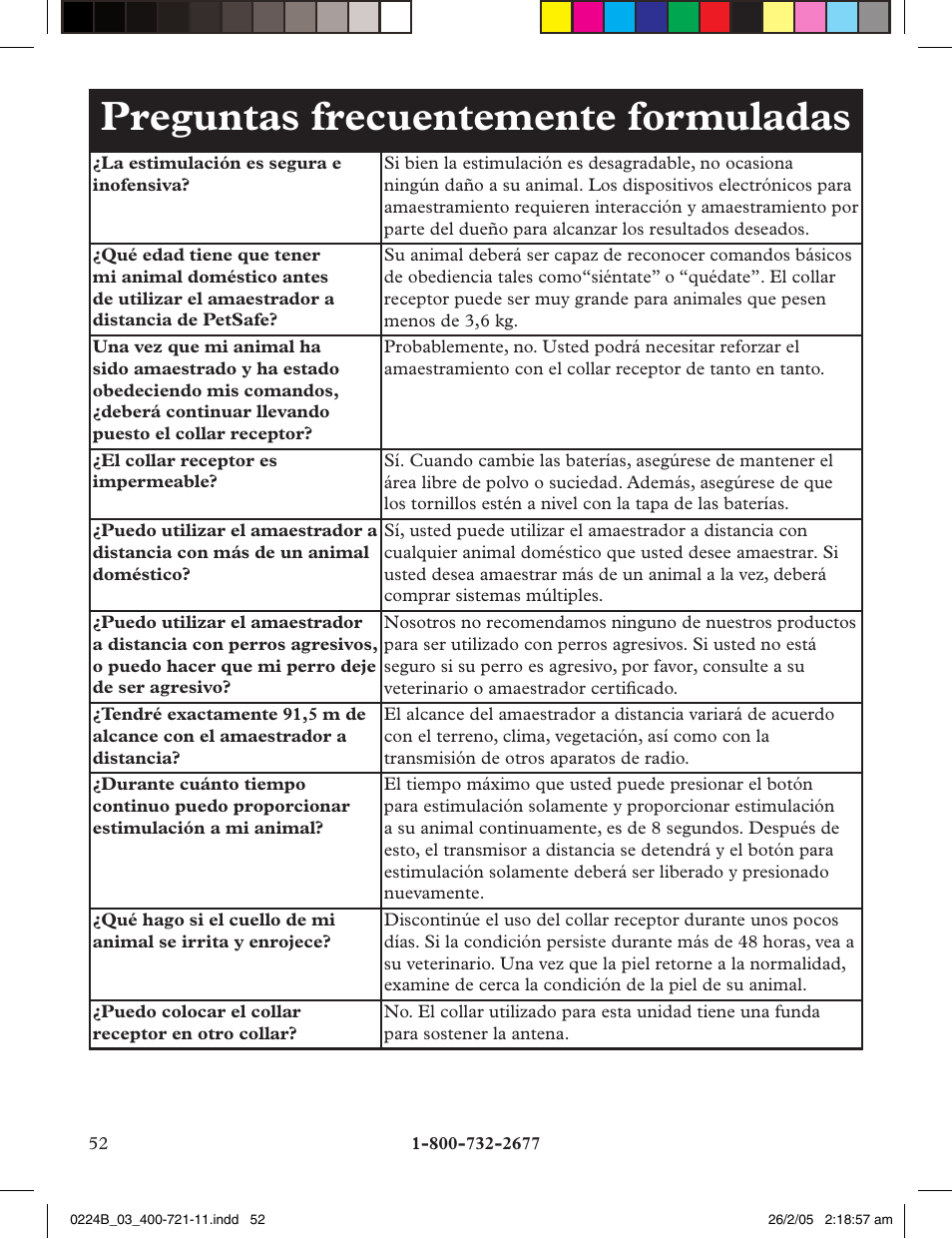 Preguntas frecuentemente formuladas | Petsafe Deluxe Big Dog Remote Trainer User Manual | Page 52 / 56