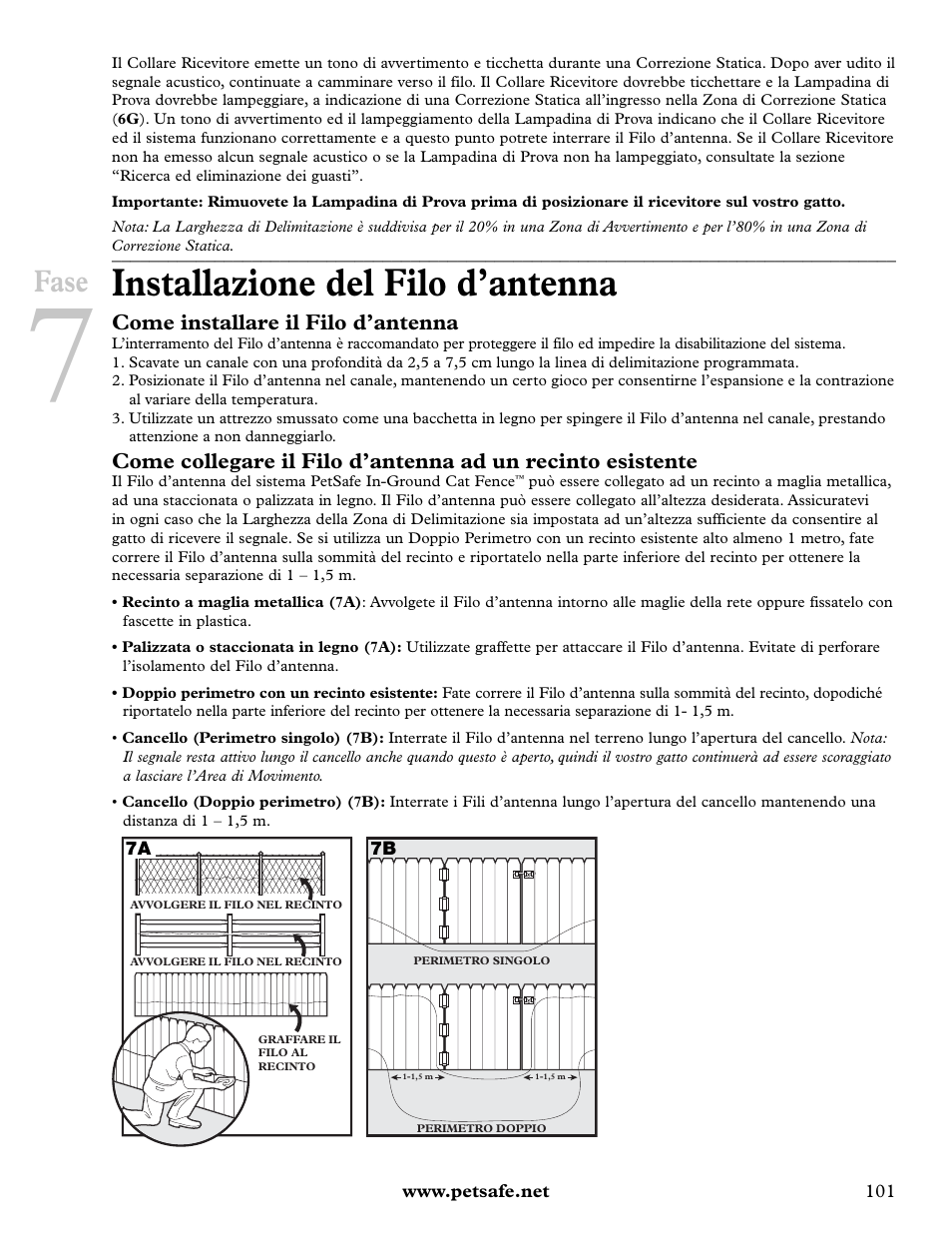 Installazione del filo d’antenna, Fase | Petsafe Deluxe In-Ground Cat Fence™ User Manual | Page 101 / 112