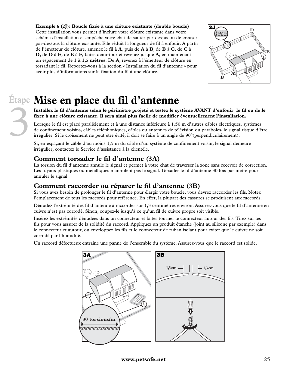 Mise en place du fil d’antenne, Étape | Petsafe Deluxe In-Ground Cat Fence™ User Manual | Page 25 / 112