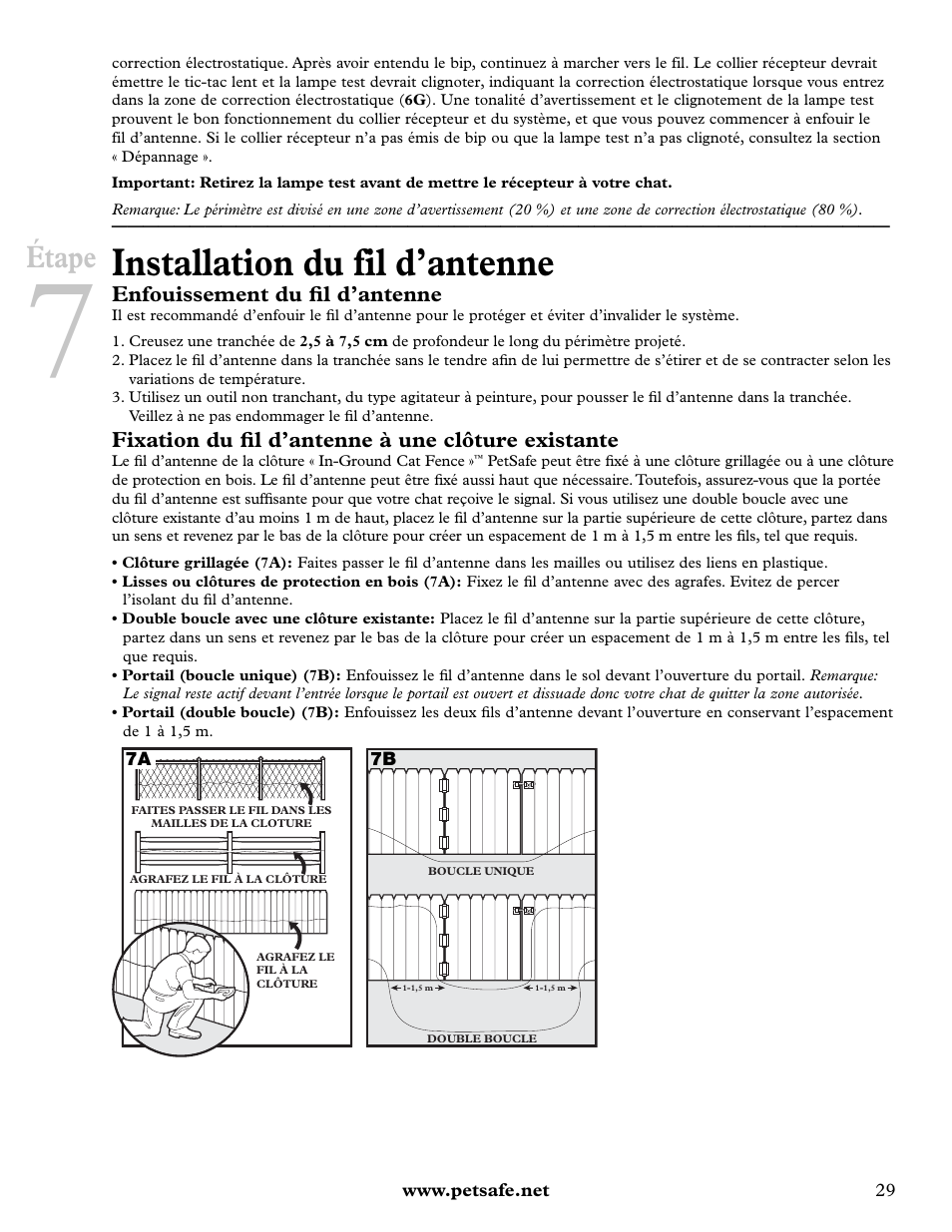 Installation du fil d’antenne, Étape | Petsafe Deluxe In-Ground Cat Fence™ User Manual | Page 29 / 112