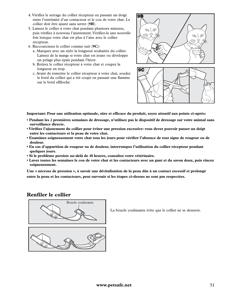 Renfiler le collier | Petsafe Deluxe In-Ground Cat Fence™ User Manual | Page 31 / 112