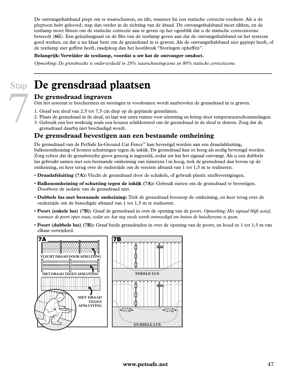 De grensdraad plaatsen, Stap | Petsafe Deluxe In-Ground Cat Fence™ User Manual | Page 47 / 112