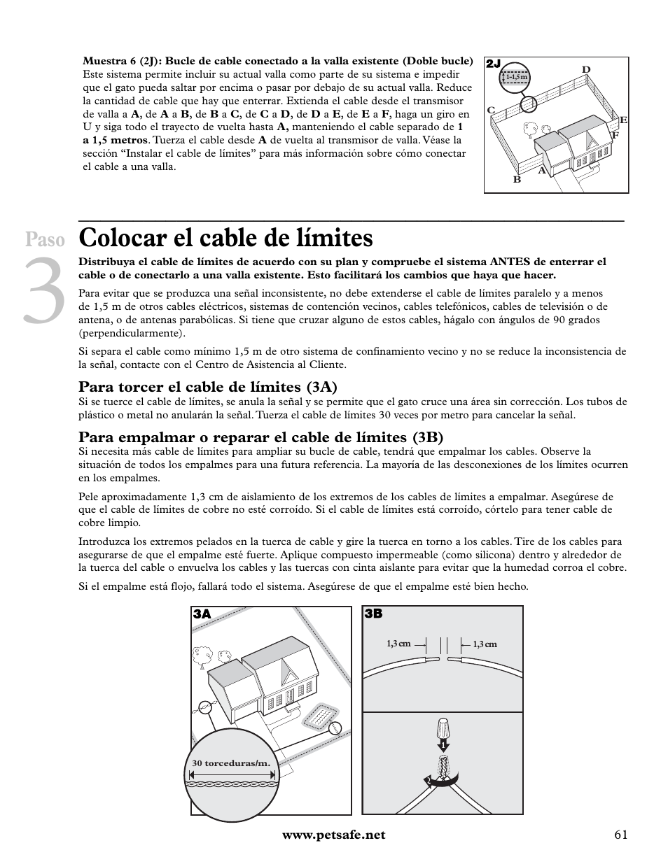 Colocar el cable de límites, Paso | Petsafe Deluxe In-Ground Cat Fence™ User Manual | Page 61 / 112