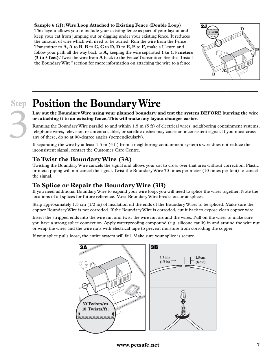 Position the boundary wire, Step | Petsafe Deluxe In-Ground Cat Fence™ User Manual | Page 7 / 112