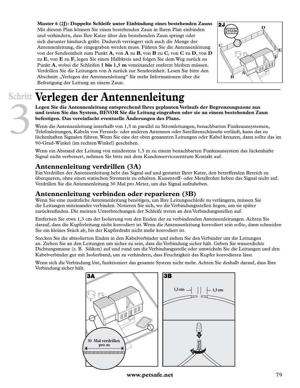 Verlegen der antennenleitung, Schritt | Petsafe Deluxe In-Ground Cat Fence™ User Manual | Page 79 / 112