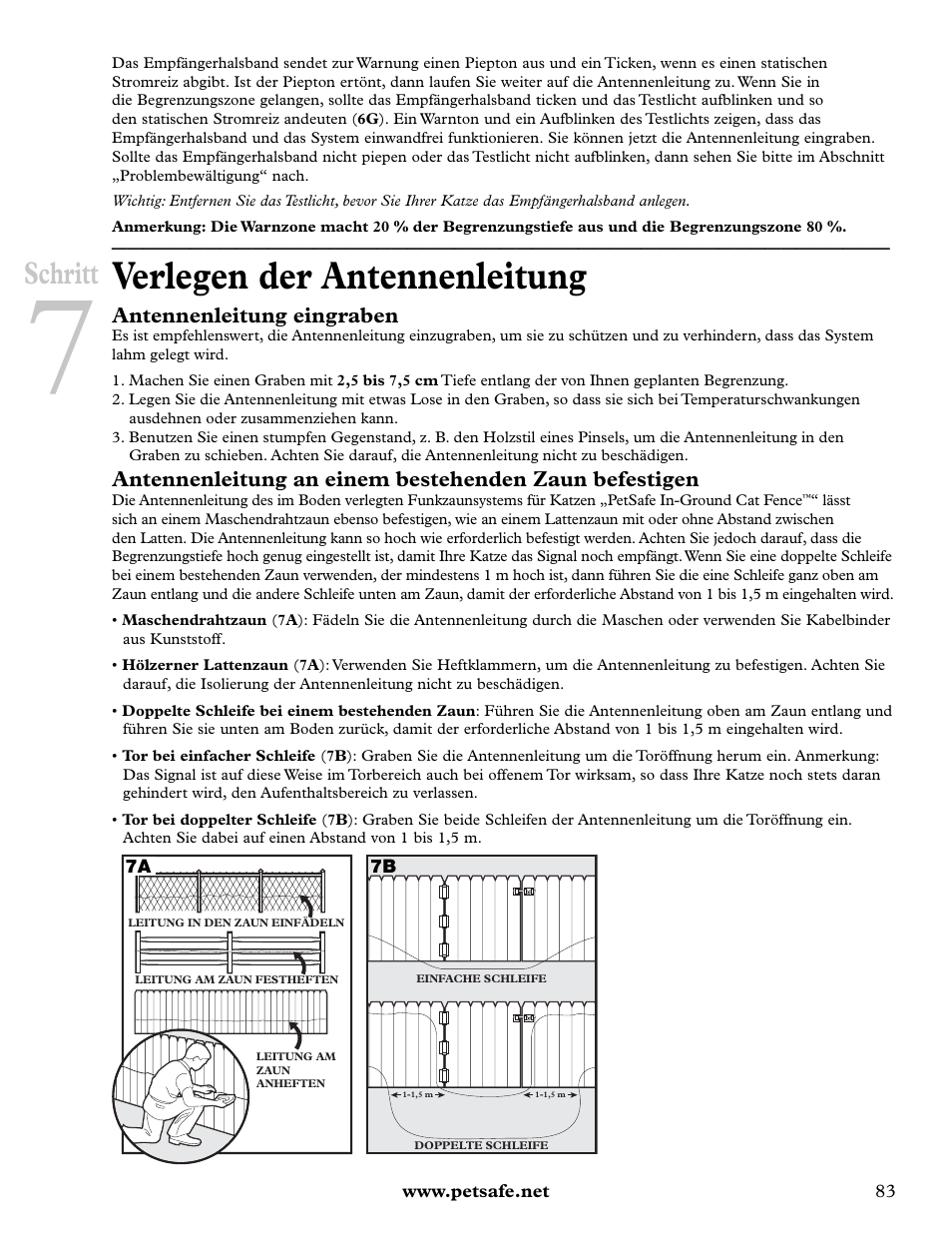 Verlegen der antennenleitung, Schritt | Petsafe Deluxe In-Ground Cat Fence™ User Manual | Page 83 / 112