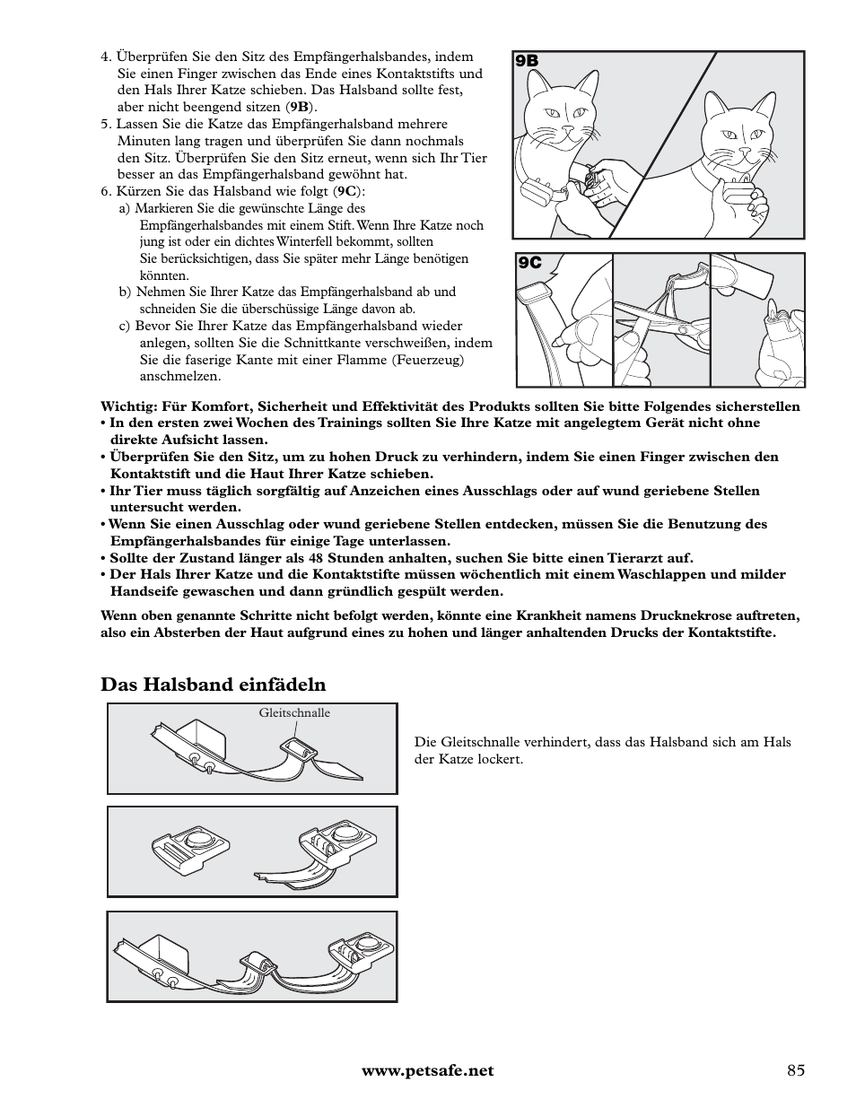 Das halsband einfädeln | Petsafe Deluxe In-Ground Cat Fence™ User Manual | Page 85 / 112