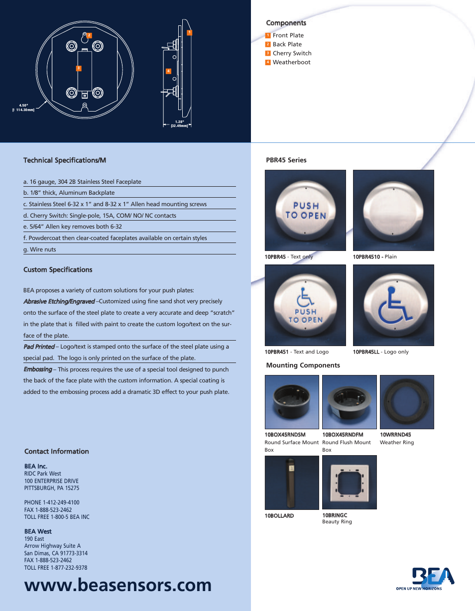 BEA PBR45 Series User Manual | Page 2 / 2