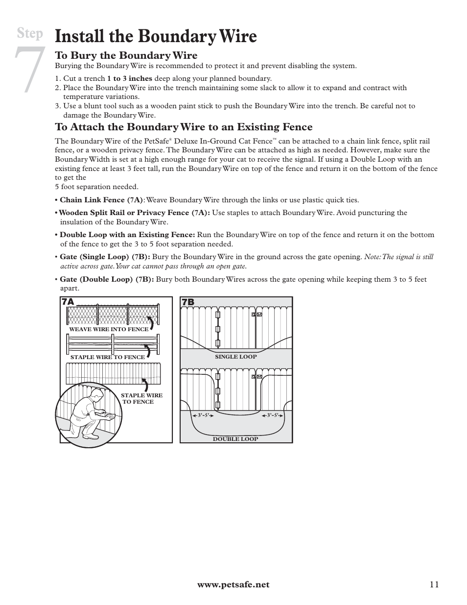 Install the boundary wire, Step | Petsafe Deluxe In-Ground Cat Fence™ User Manual | Page 11 / 24