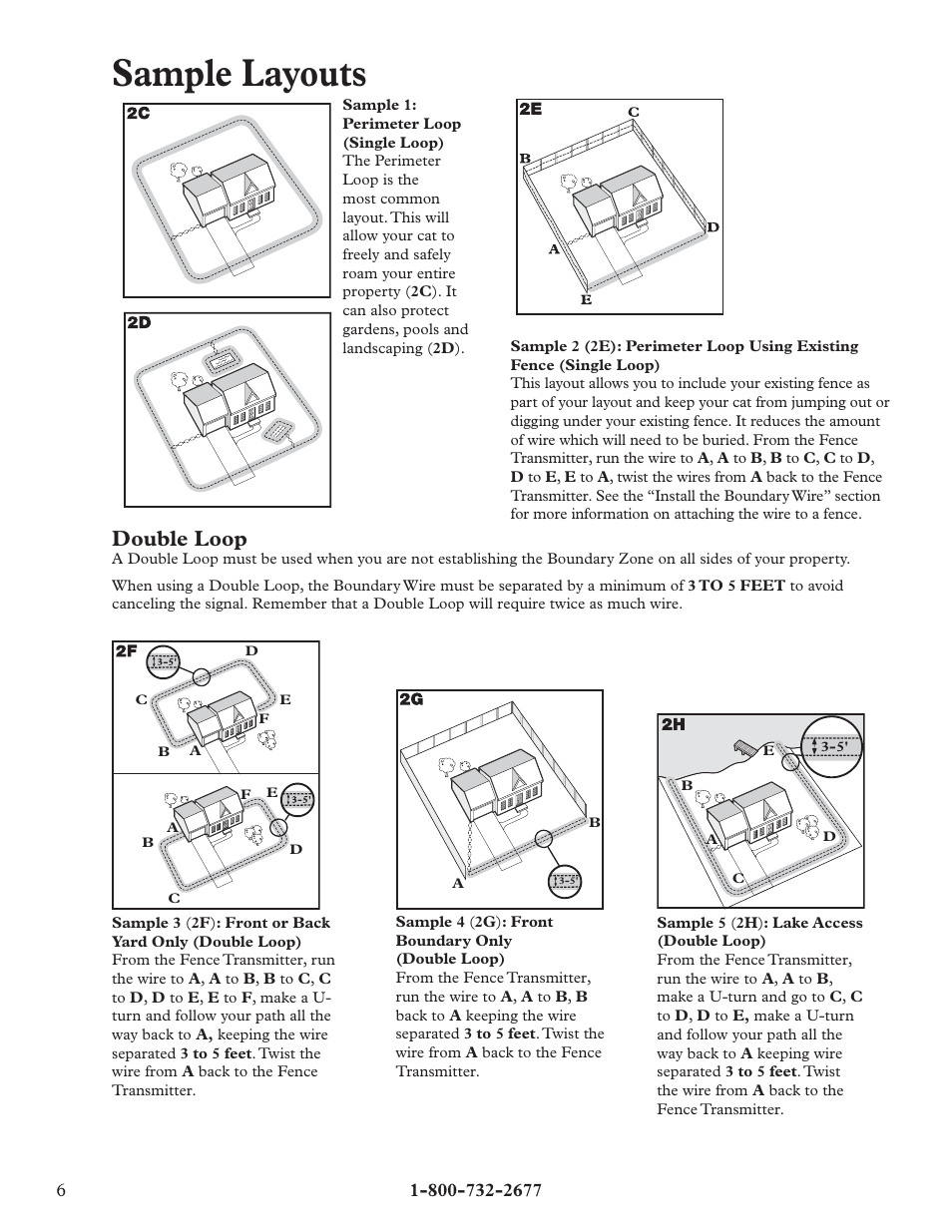 Sample layouts, Double loop | Petsafe Deluxe In-Ground Cat Fence™ User Manual | Page 6 / 24