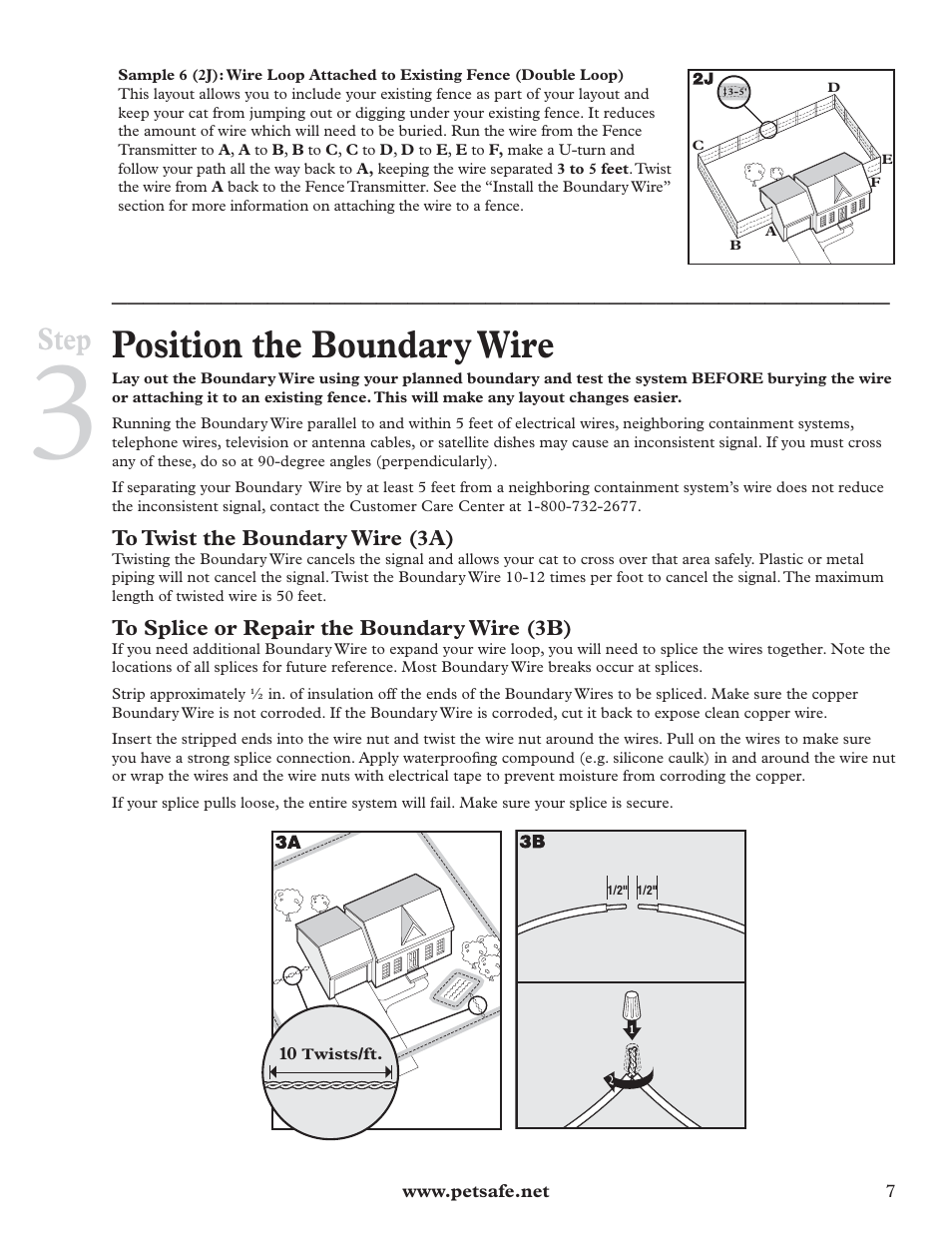 Position the boundary wire, Step | Petsafe Deluxe In-Ground Cat Fence™ User Manual | Page 7 / 24