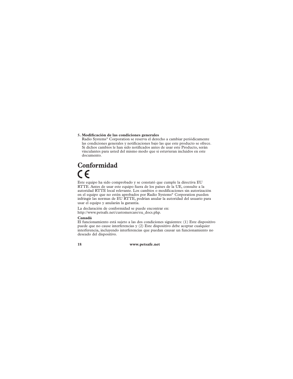 Conformidad | Petsafe Deluxe In-Ground Cat Fence™ Extra Receiver Collar User Manual | Page 18 / 32