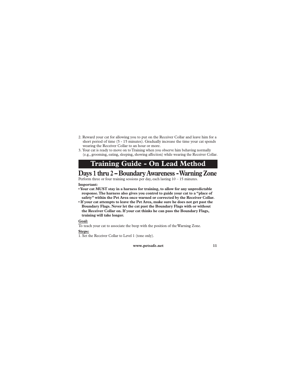 Petsafe Deluxe In-Ground Cat Fence™ Extra Receiver Collar User Manual | Page 11 / 24