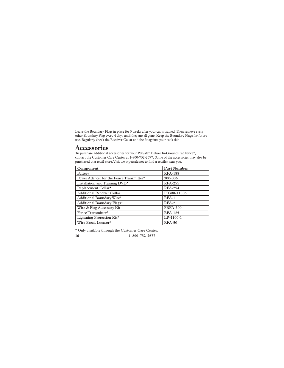 Accessories | Petsafe Deluxe In-Ground Cat Fence™ Extra Receiver Collar User Manual | Page 16 / 24