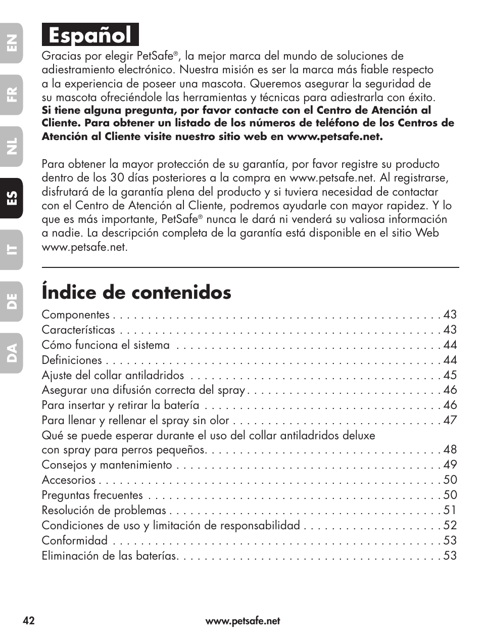Petsafe Deluxe Little Dog Spray Bark Control User Manual | Page 42 / 96