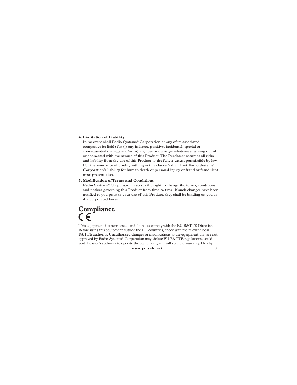 Compliance | Petsafe Deluxe Ultralight™ Add-A-Dog® Extra Receiver Collar User Manual | Page 5 / 40