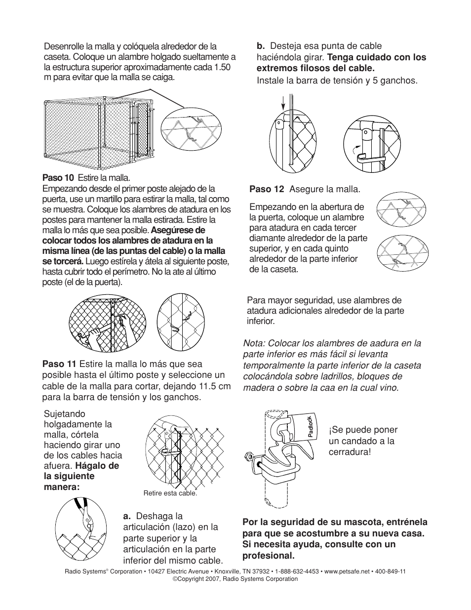 Petsafe DIY Box Kennel - 2.29 m (W) x 2.29 m (D) x 1.82 m (H) User Manual | Page 12 / 12