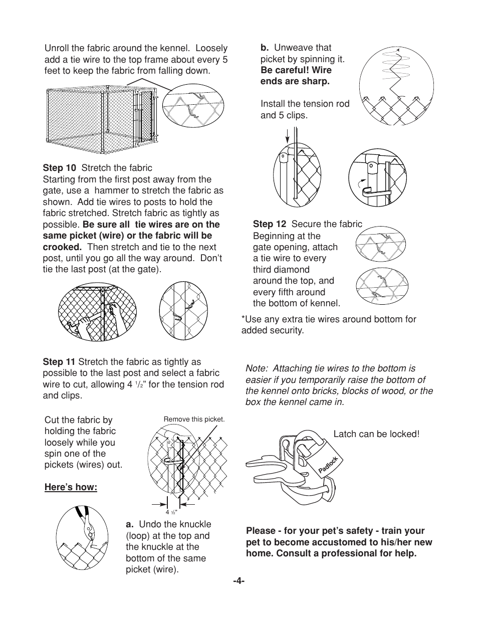 Petsafe DIY Box Kennel - 2.29 m (W) x 2.29 m (D) x 1.82 m (H) User Manual | Page 4 / 12