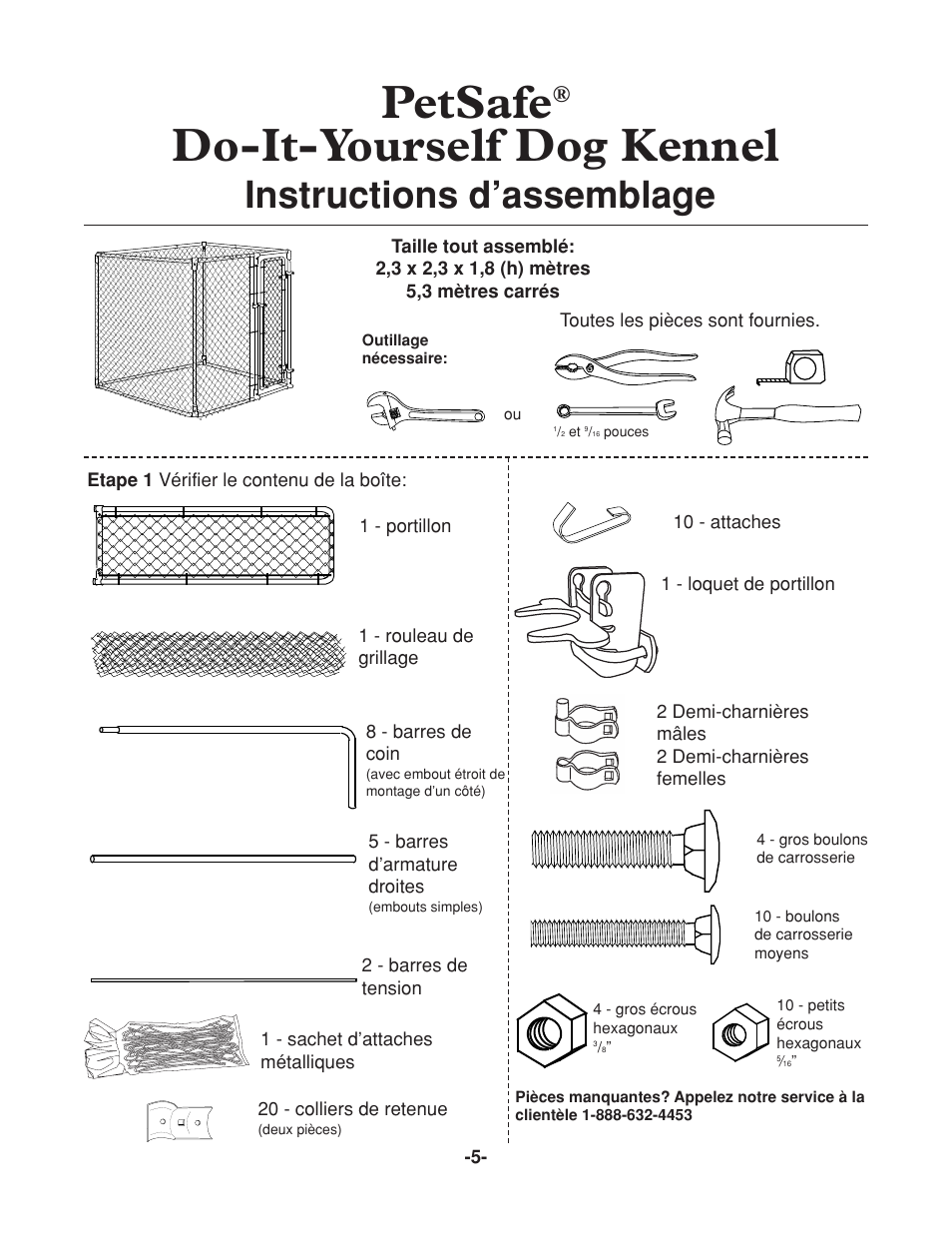 Petsafe, Do-it-yourself dog kennel, Instructions d’assemblage | Petsafe DIY Box Kennel - 2.29 m (W) x 2.29 m (D) x 1.82 m (H) User Manual | Page 5 / 12