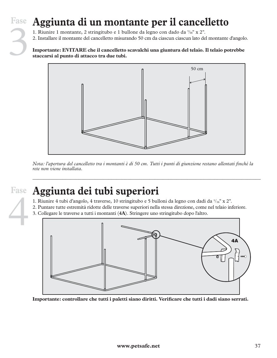 Aggiunta di un montante per il cancelletto, Aggiunta dei tubi superiori | Petsafe DIY Dog Kennel - 2.29 m (W) x 2.29 m (D) x 1.22 m (H) User Manual | Page 37 / 52