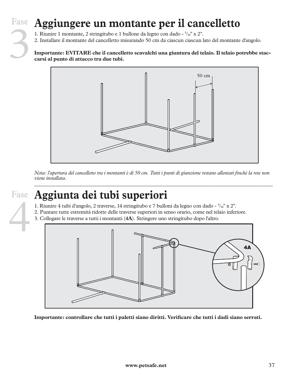 Aggiungere un montante per il cancelletto, Aggiunta dei tubi superiori, Fase | Petsafe DIY Dog Kennel - 2.29 m (W) x 3.96 m (D) x 1.83 m (H) User Manual | Page 37 / 52