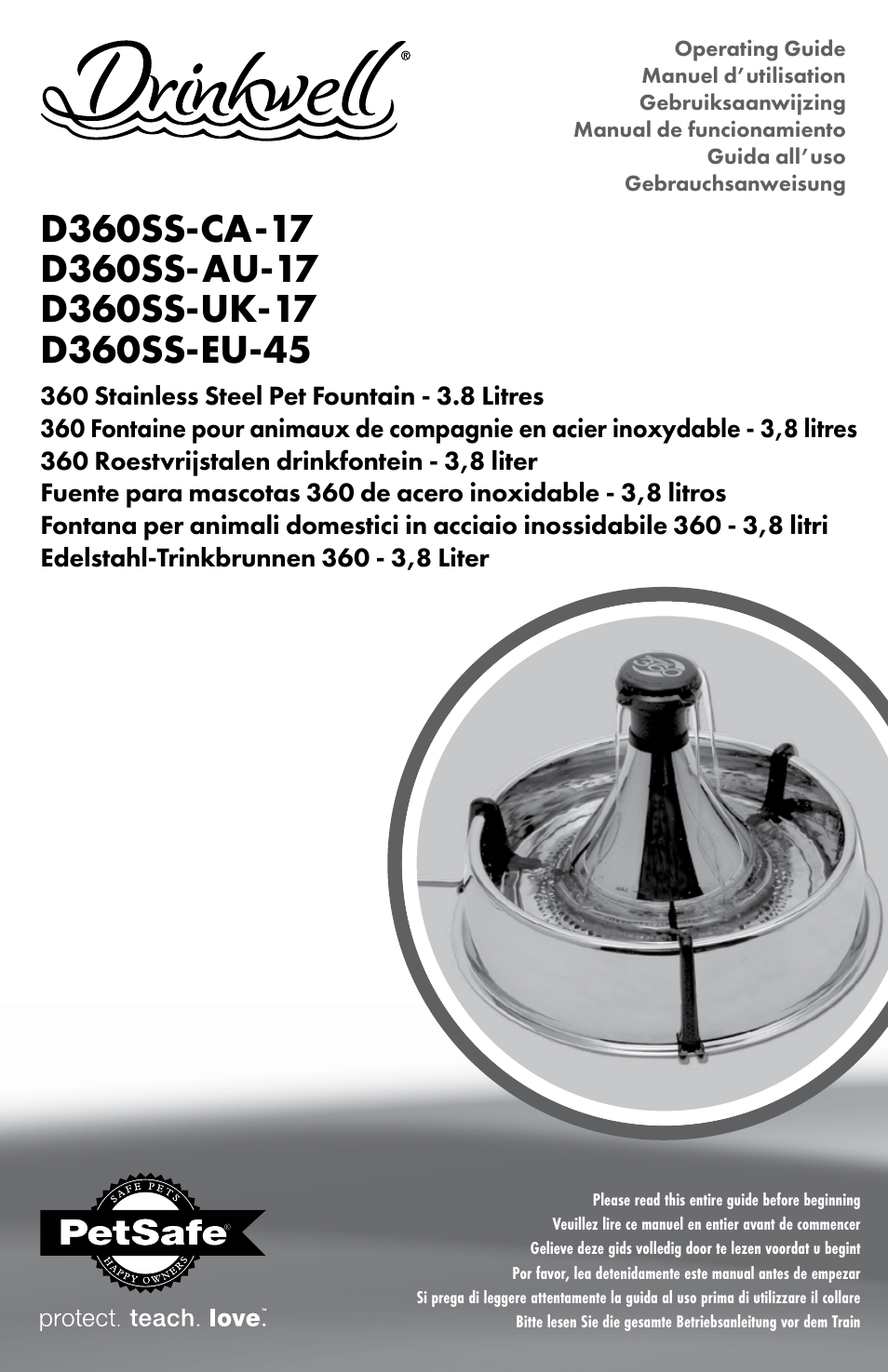 Petsafe Drinkwell® 360 Stainless Steel Pet Fountain User Manual | 88 pages
