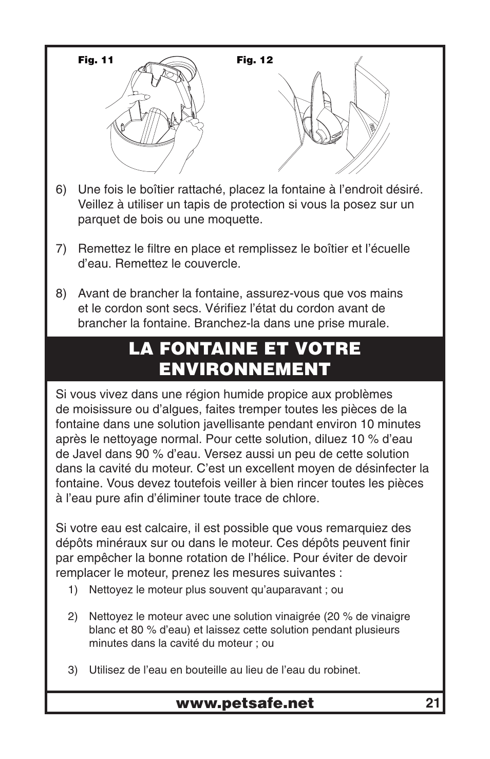 La fontaine et votre environnement | Petsafe Drinkwell® Big Dog Pet Fountain User Manual | Page 21 / 67