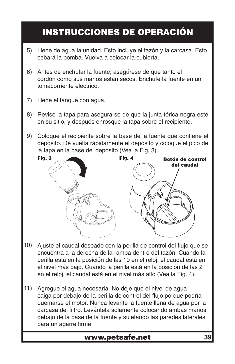 Instrucciones de operación | Petsafe Drinkwell® Big Dog Pet Fountain User Manual | Page 39 / 67