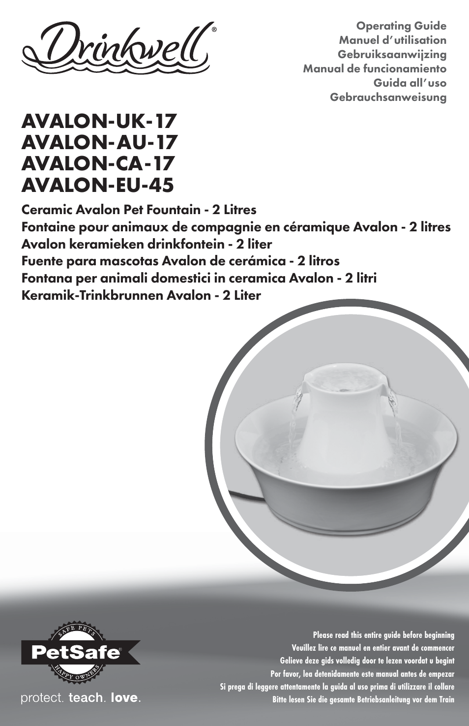 Petsafe Drinkwell® Ceramic Avalon Pet Fountain User Manual | 96 pages
