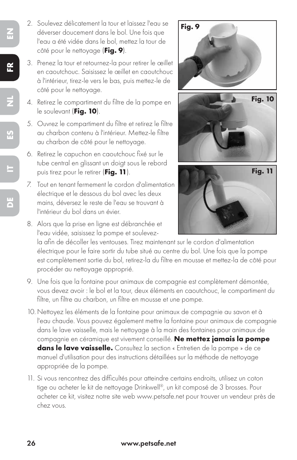 En es fr it nl de | Petsafe Drinkwell® Ceramic Avalon Pet Fountain User Manual | Page 26 / 96