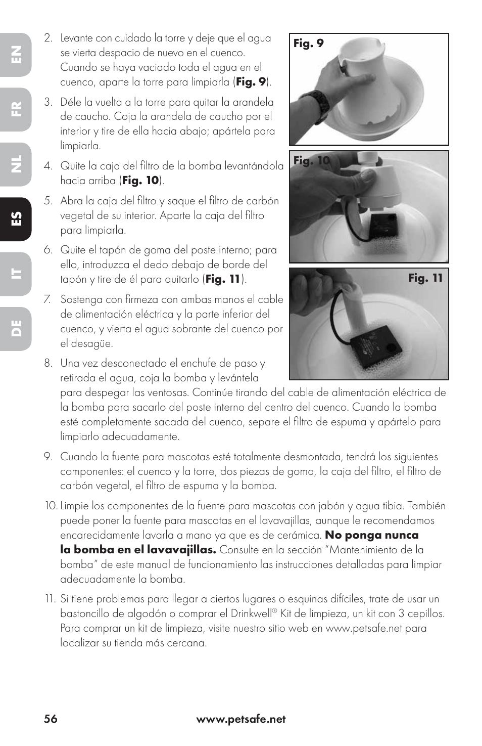 En es fr it nl de | Petsafe Drinkwell® Ceramic Avalon Pet Fountain User Manual | Page 56 / 96