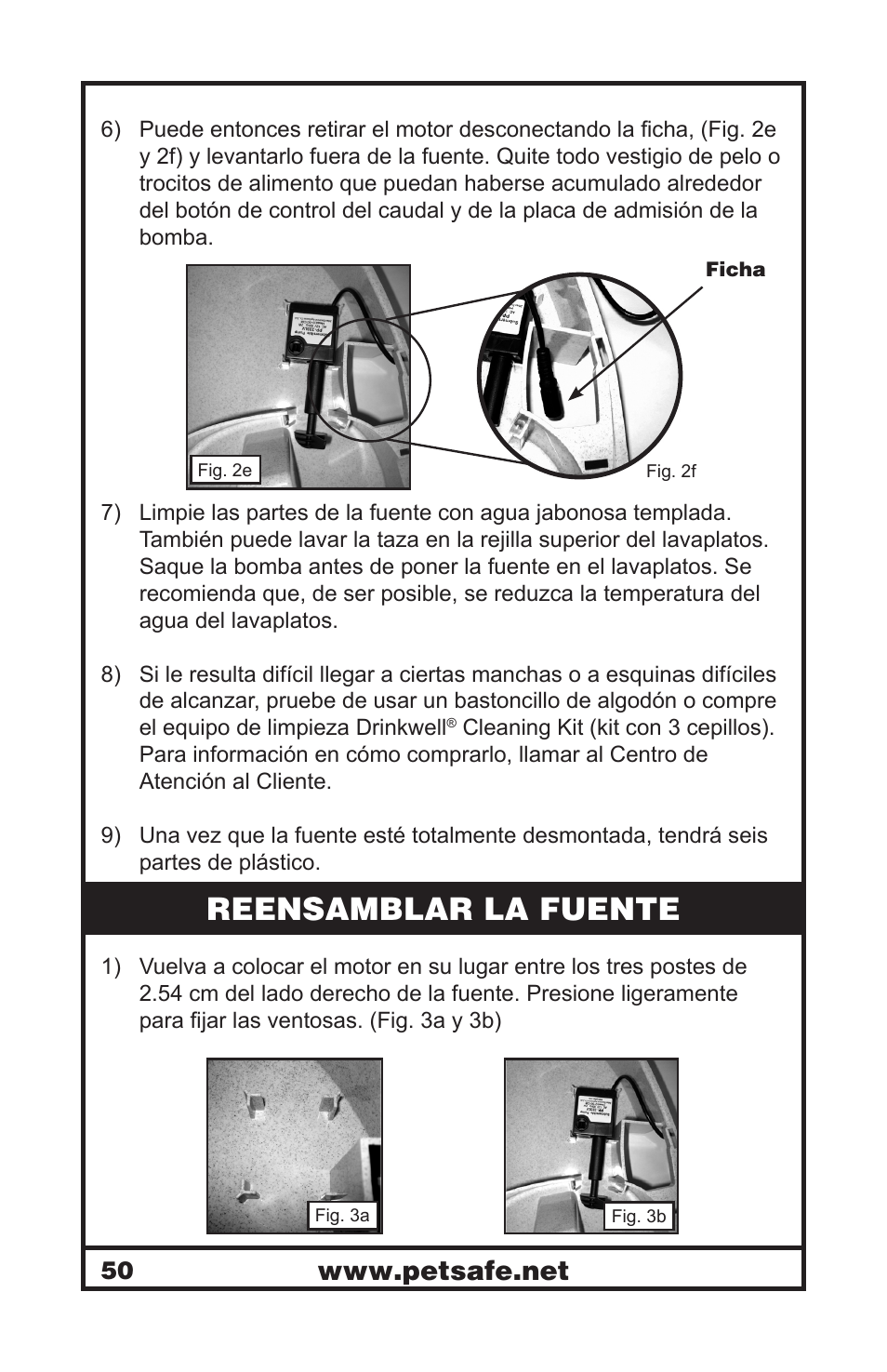 Reensamblar la fuente | Petsafe Drinkwell® Platinum Pet Fountain User Manual | Page 50 / 85