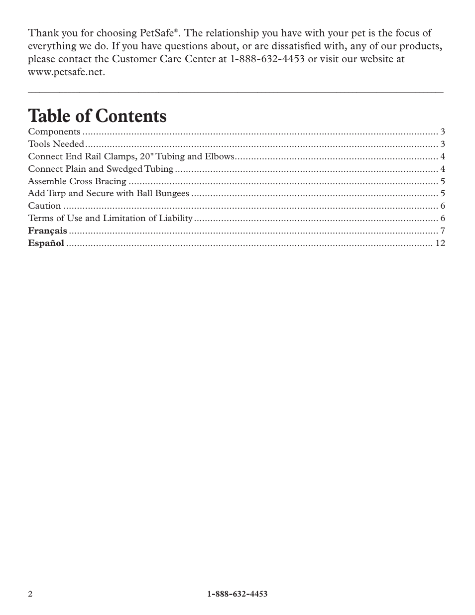 Petsafe E-Z Roof™ - 7.5’ x 13’ User Manual | Page 2 / 16