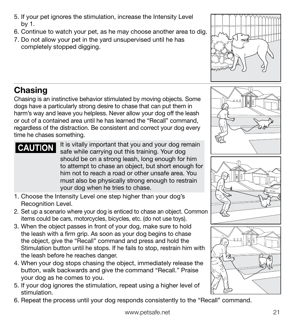 Chasing | Petsafe Elite Big Dog Add-A-Dog® Extra Receiver Collar User Manual | Page 21 / 29