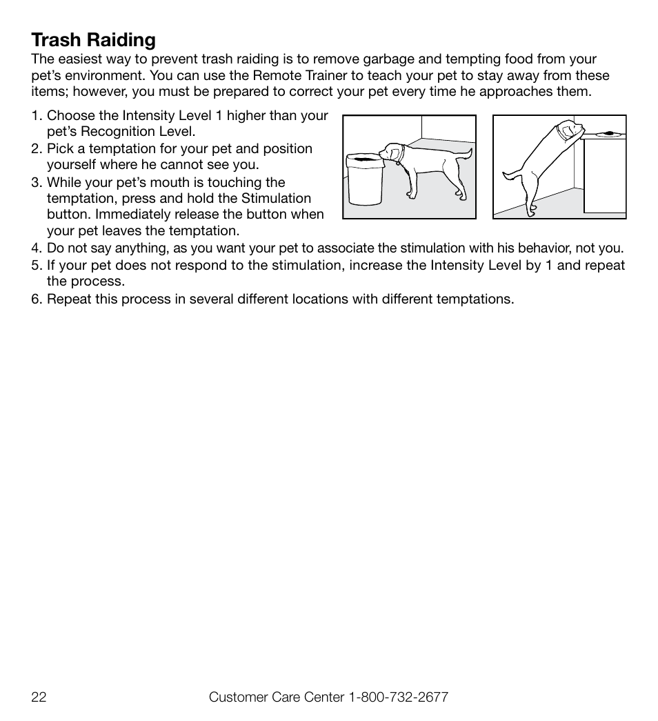Trash raiding | Petsafe Elite Big Dog Add-A-Dog® Extra Receiver Collar User Manual | Page 22 / 29