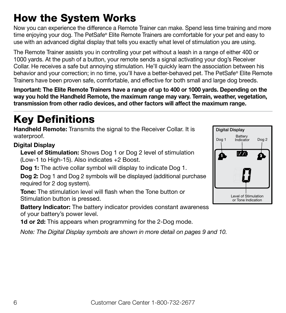 How the system works, Key definitions | Petsafe Elite Big Dog Add-A-Dog® Extra Receiver Collar User Manual | Page 6 / 29