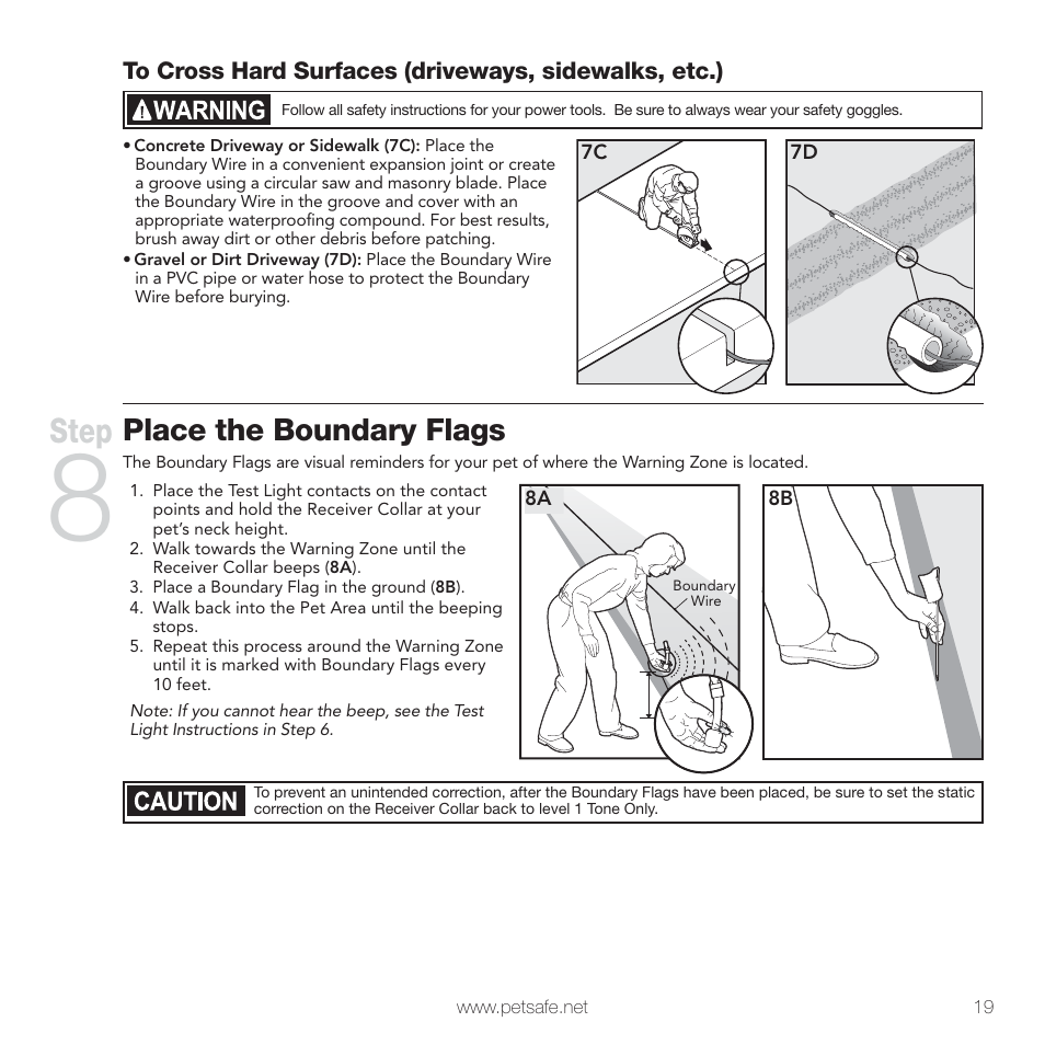 Step, Place the boundary flags | Petsafe In-Ground Fence™ User Manual | Page 19 / 32