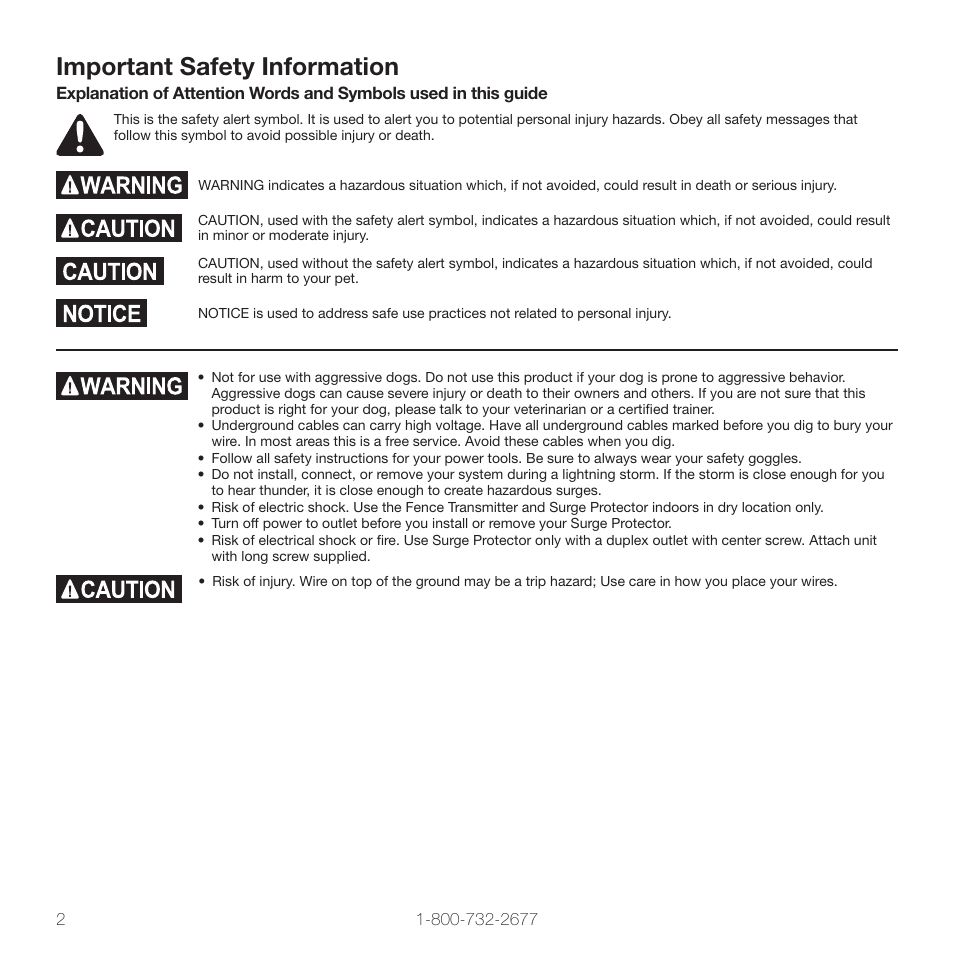 Important safety information | Petsafe In-Ground Fence™ User Manual | Page 2 / 32