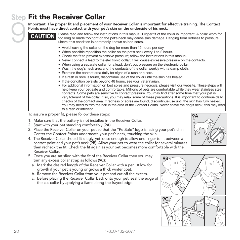 Step, Fit the receiver collar | Petsafe In-Ground Fence™ User Manual | Page 20 / 32