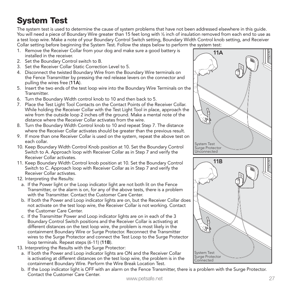 System test | Petsafe In-Ground Fence™ User Manual | Page 27 / 32