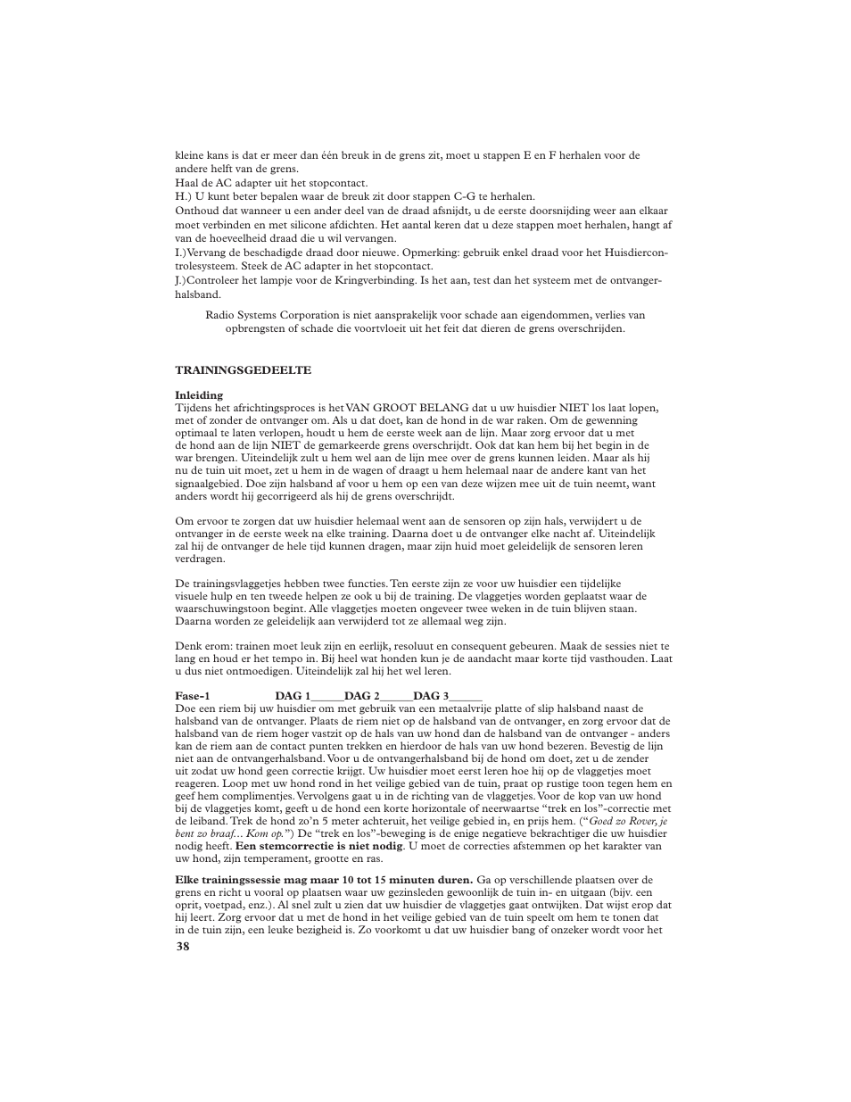 Petsafe In-Ground Fence™ (Older Model) User Manual | Page 38 / 72