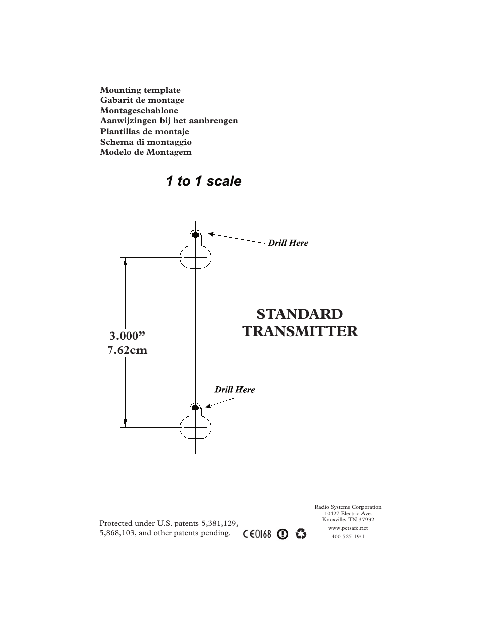 Standard transmitter | Petsafe In-Ground Fence™ (Older Model) User Manual | Page 72 / 72