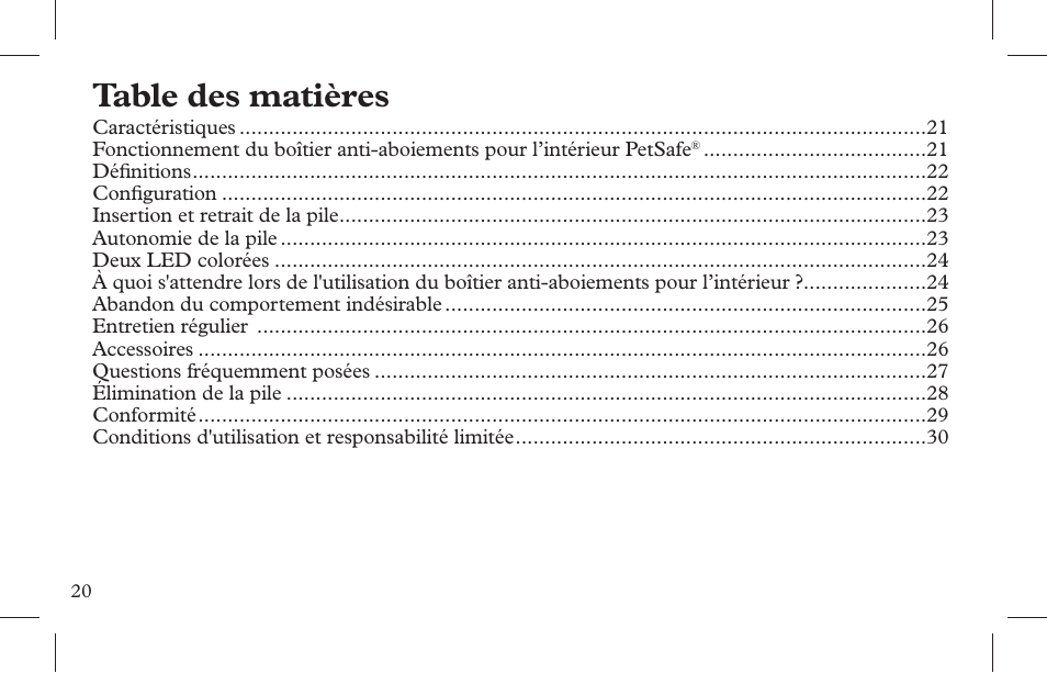Petsafe Indoor Bark Control, Ultrasonic User Manual | Page 20 / 108
