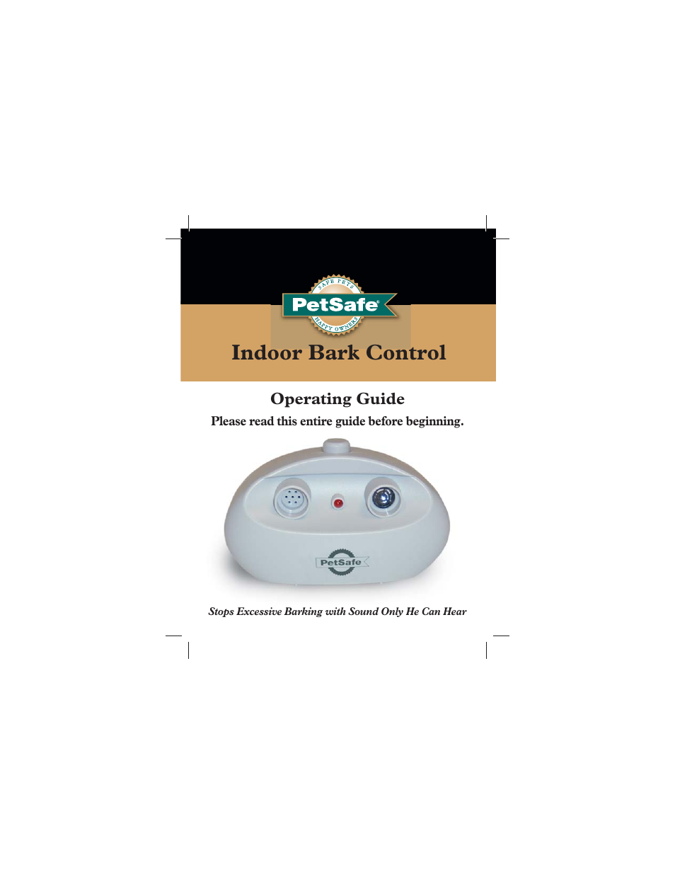 Petsafe Indoor Bark Control, Ultrasonic User Manual | 8 pages
