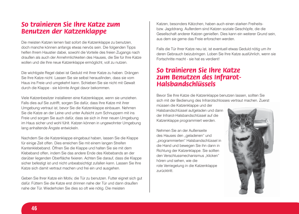 Petsafe Infra Red 4 Way Locking Deluxe Cat Flap User Manual | Page 46 / 74