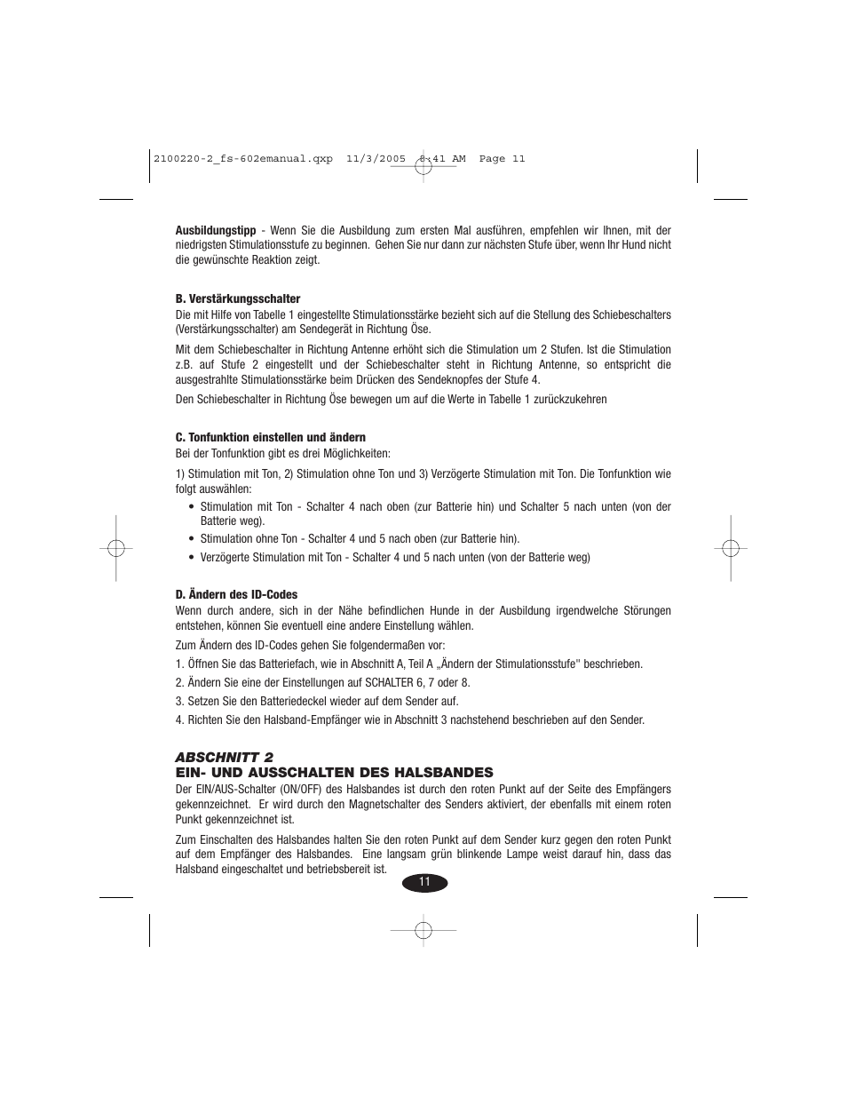 Petsafe Innotek 450 m Remote Training Collar User Manual | Page 11 / 48